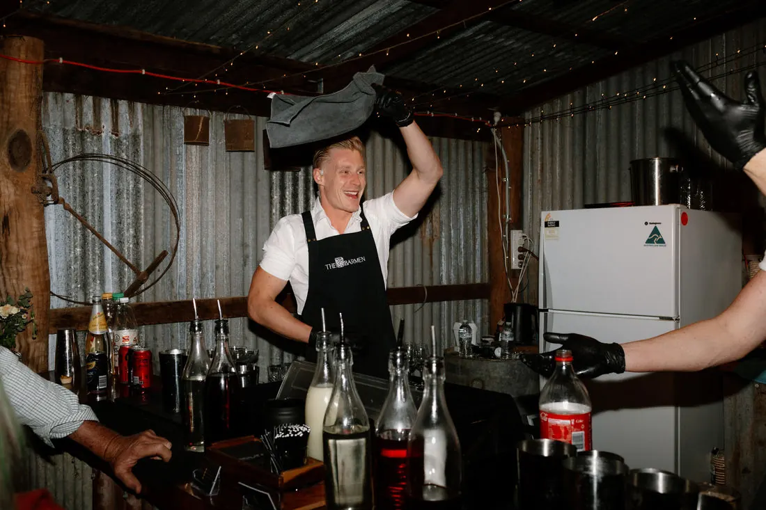A Barmen mobile bar set up for an event